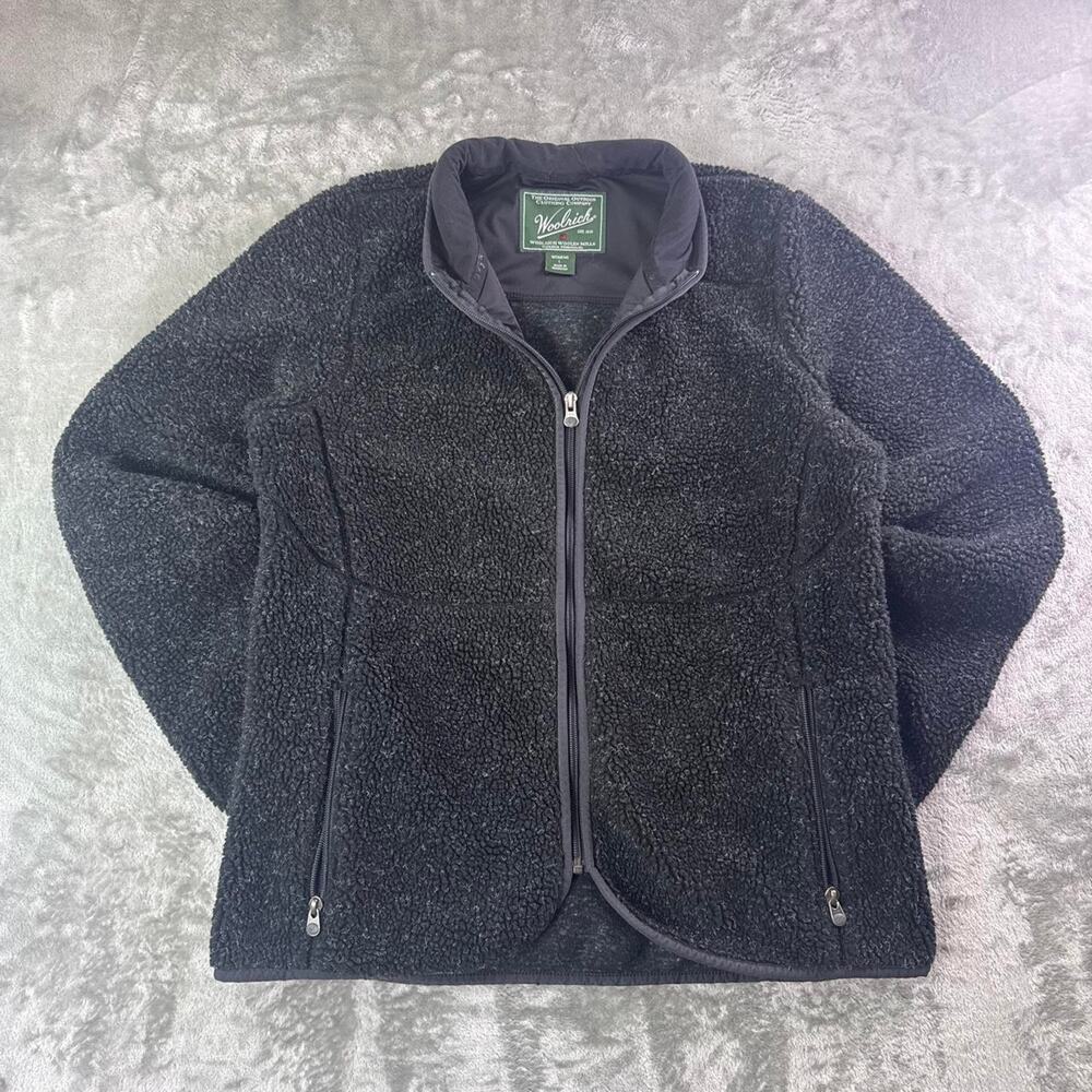 Woolrich Onyx Heather Deep Pile Black High Point Full-zip Jacket Wmns Size Large